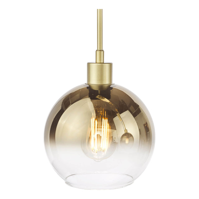 Lycia 3 Light Bar Pendant Satin Gold and Gold Ombre Glass