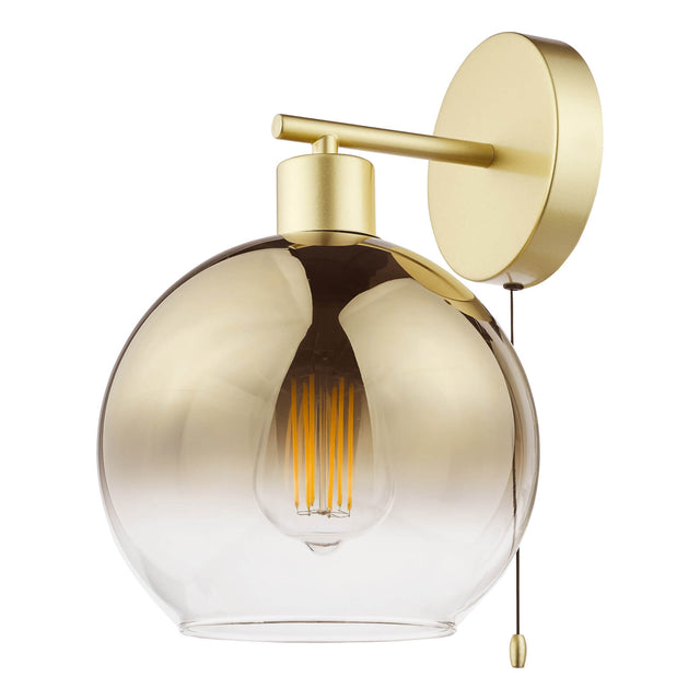 Lycia Wall Light Satin Gold and Gold Ombre Glass