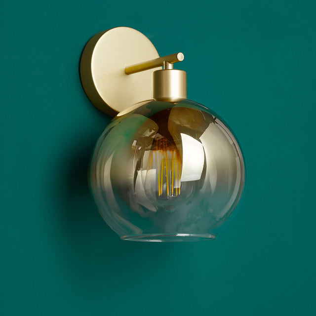 Lycia Wall Light Satin Gold and Gold Ombre Glass