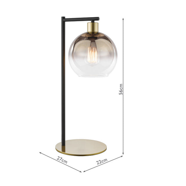 Lycia Table Lamp Satin Gold and Gold Ombre Glass