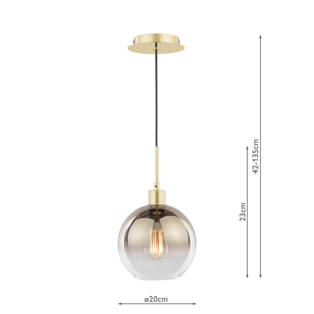 Lycia Pendant Satin Gold and Gold Ombre Glass