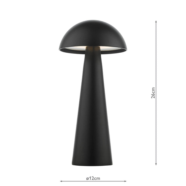 Lyle Rechargeable Outdoor Table Lamp Matt Black LED IP54