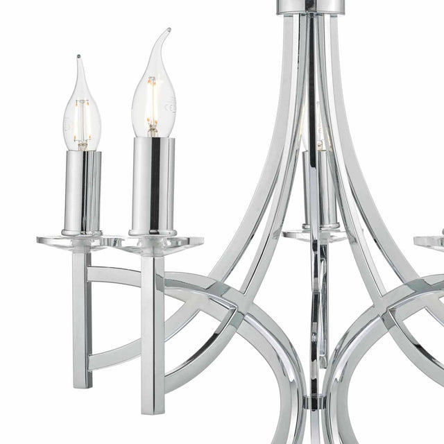 Lyon 5lt Pendant Polished Chrome & Crystal