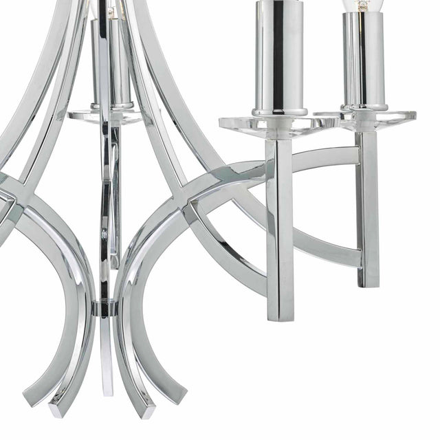 Lyon 5lt Pendant Polished Chrome & Crystal