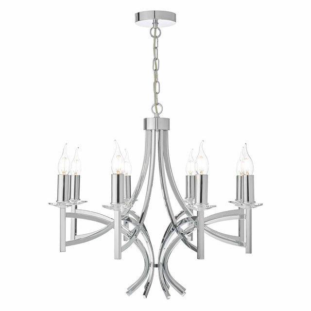 Lyon 8lt Pendant Polished Chrome & Crystal