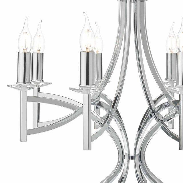 Lyon 8lt Pendant Polished Chrome & Crystal