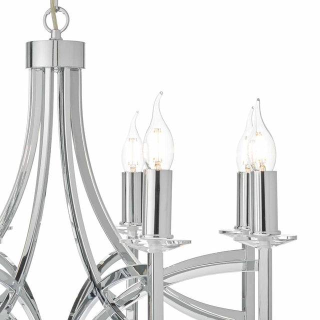 Lyon 8lt Pendant Polished Chrome & Crystal