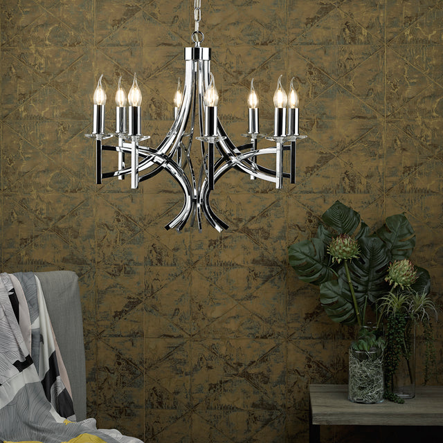 Lyon 8lt Pendant Polished Chrome & Crystal