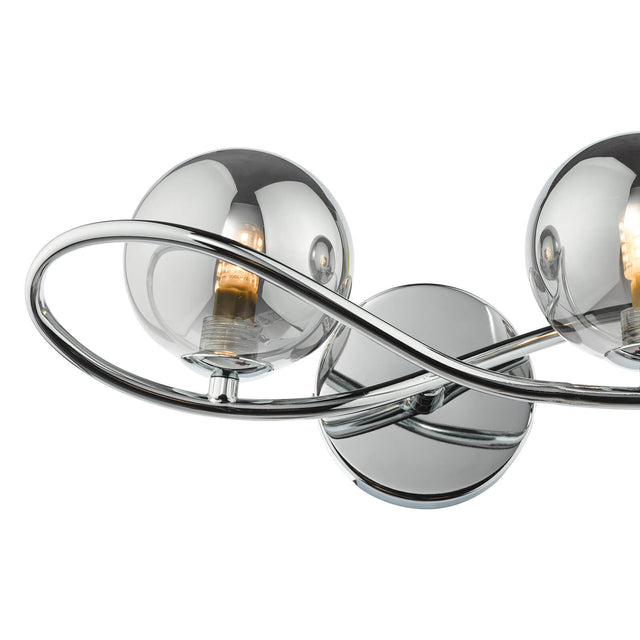 Lysandra 2 Light Wall Light Polished Chrome and Smoked Glass