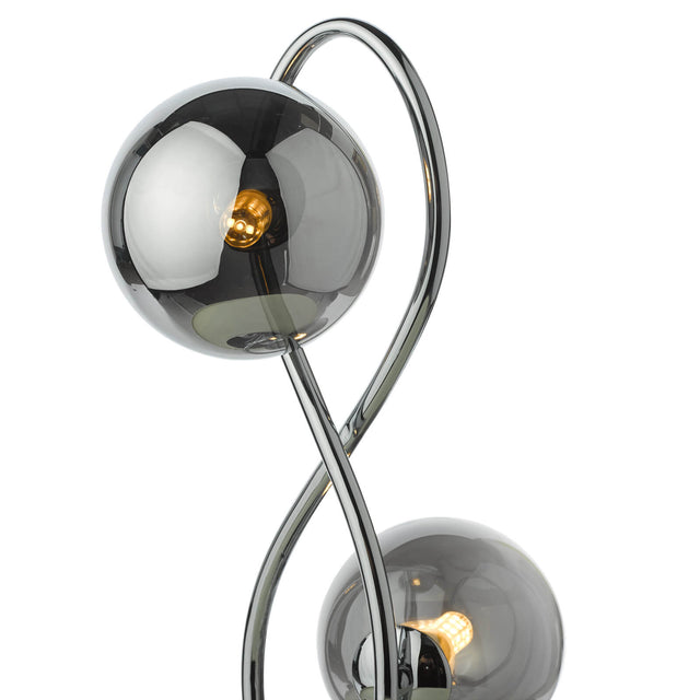 Lysandra 2 Light Table Lamp Polished Chrome and Smoked Glass