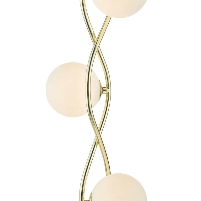 Lysandra 4 Light Floor Lamp Polished Gold and Opal Glass