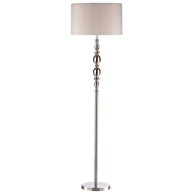 Madrid Floor Lamp Satin Chrome With Shade