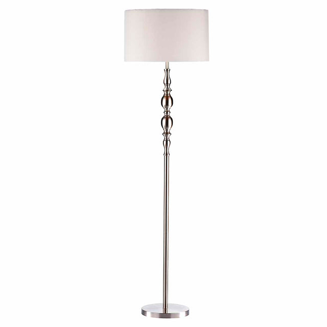 Madrid Floor Lamp Satin Chrome With Shade