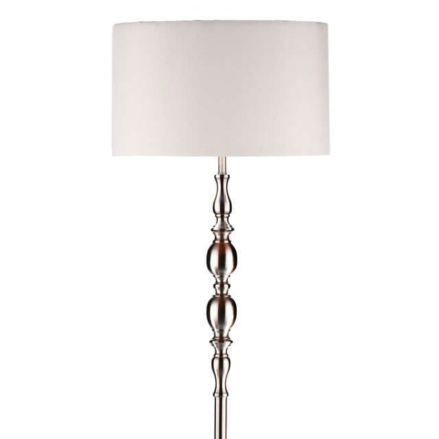 Madrid Floor Lamp Satin Chrome With Shade