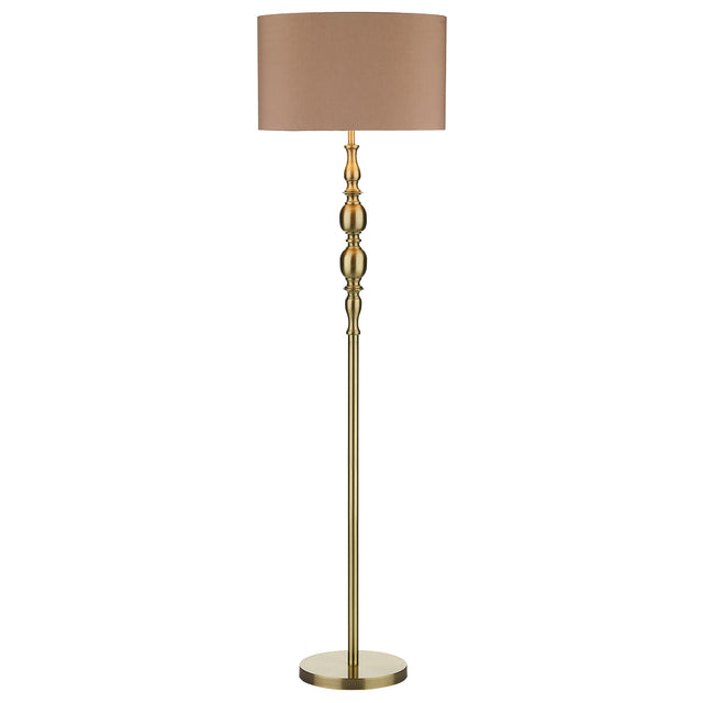 Madrid Floor Lamp Antique Brass With Shade