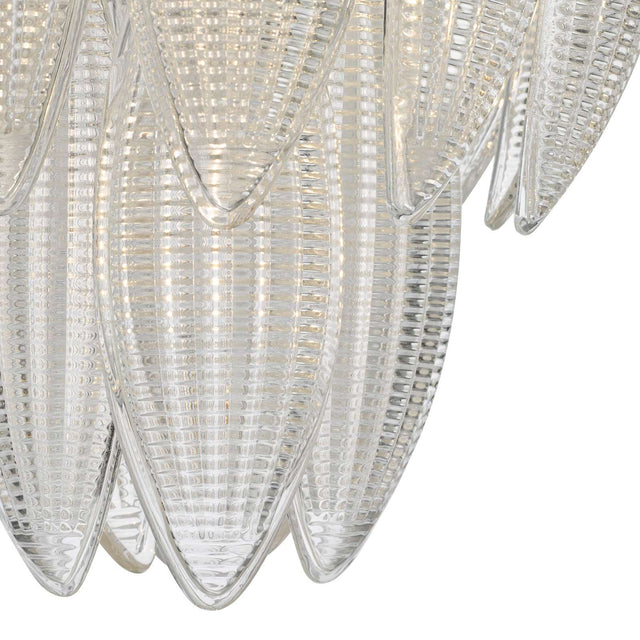 Maeve 6 Light Pendant Polished Chrome Textured Glass