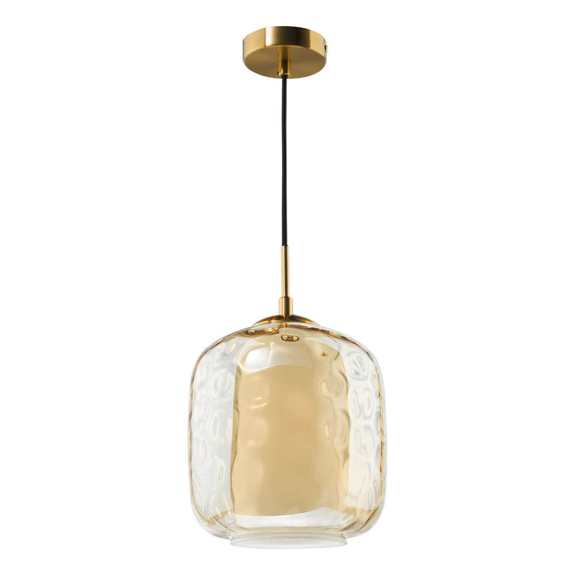 Majella Pendant Aged Brass and Champagne Glass