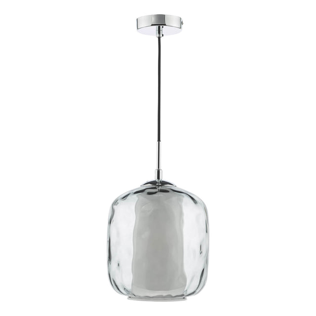 Majella Pendant Polished Chrome and Smoked Glass