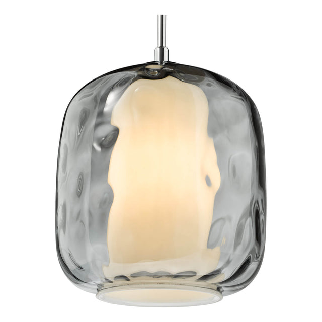 Majella Pendant Polished Chrome and Smoked Glass