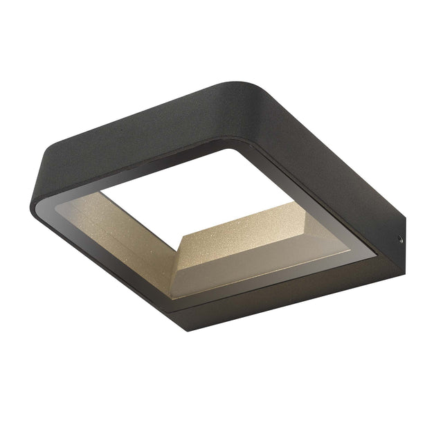 Malone Square Outdoor Wall Light Matt Grey Glass IP65 LED