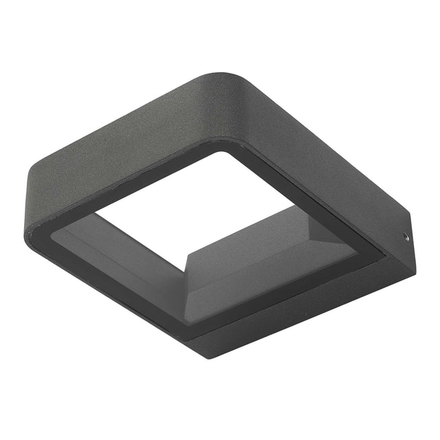 Malone Square Outdoor Wall Light Matt Grey Glass IP65 LED