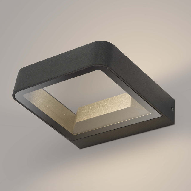 Malone Square Outdoor Wall Light Matt Grey Glass IP65 LED