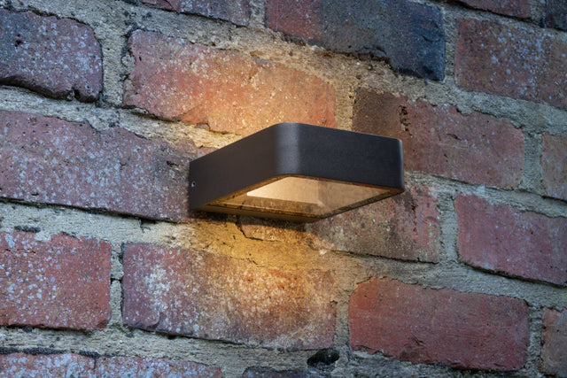 Malone Square Outdoor Wall Light Matt Grey Glass IP65 LED