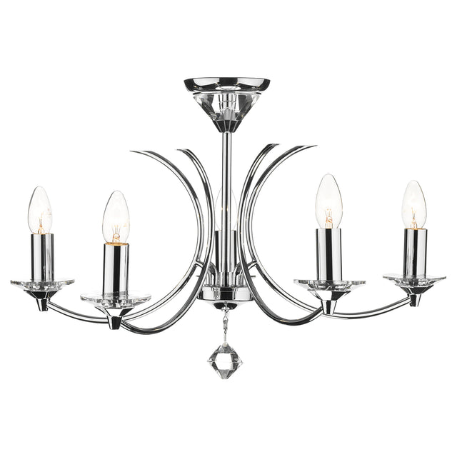 Medusa 5 Light Dual Mount Pendant K9 Crystal Polished Chrome