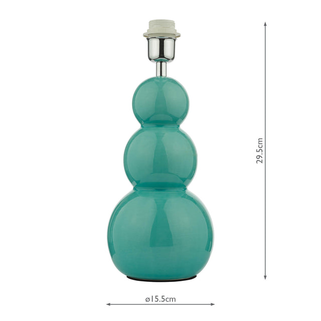 Mia Table Lamp Teal Ceramic Base Only