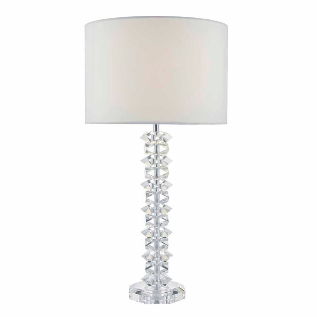 Mina Table Lamp Polished Chrome & Crystal With Shade