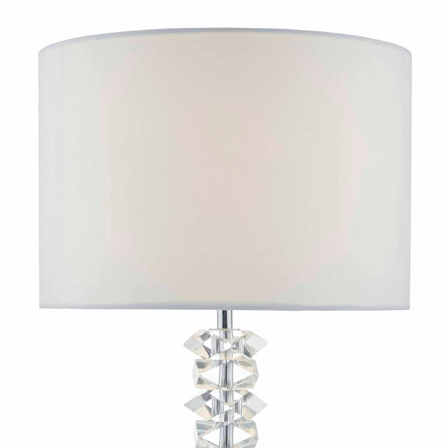 Mina Table Lamp Polished Chrome & Crystal With Shade