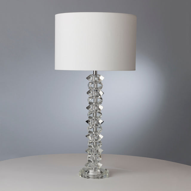 Mina Table Lamp Polished Chrome & Crystal With Shade