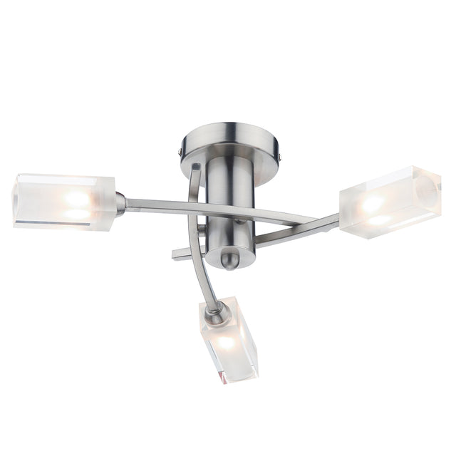 Morgan 3 Light Semi Flush Satin Chrome