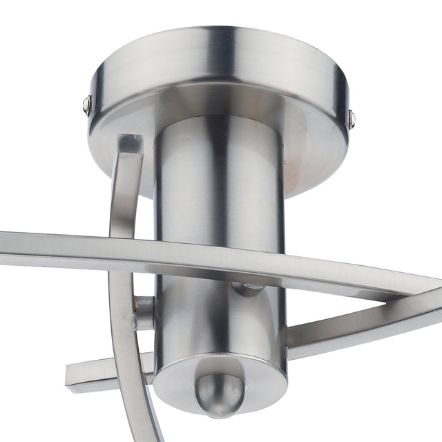 Morgan 3 Light Semi Flush Satin Chrome