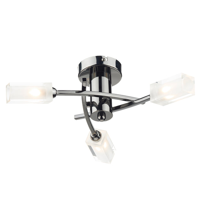 Morgan 3 Light Semi Flush Black Chrome