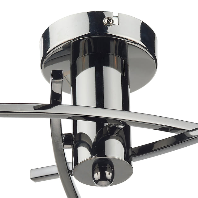 Morgan 3 Light Semi Flush Black Chrome