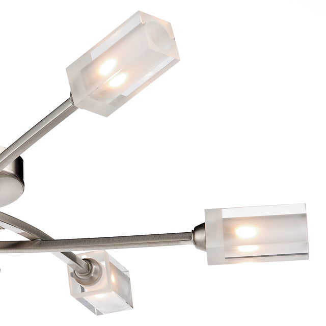 Morgan 6 Light Semi Flush Satin Chrome