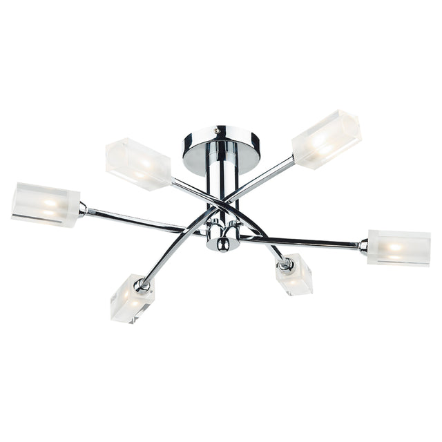 Morgan 6 Light Semi Flush Polished Chrome