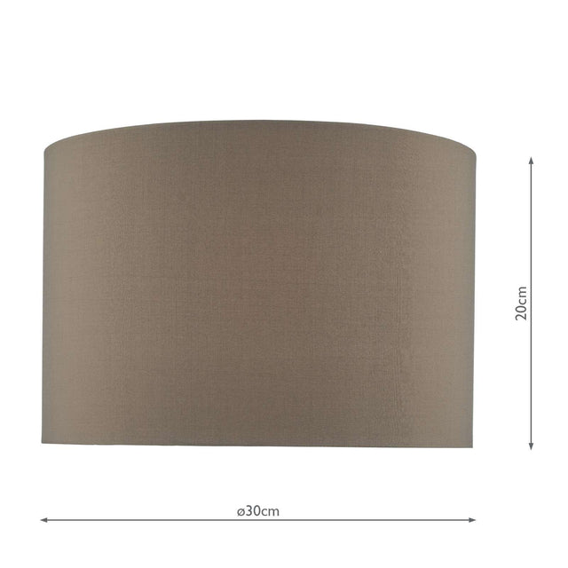 Mubina Grey Faux Silk Drum Shade 30cm