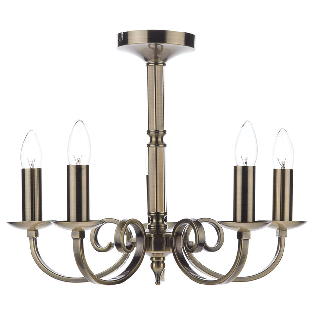 Murray 5 Light Dual Mount Pendant Antique Brass