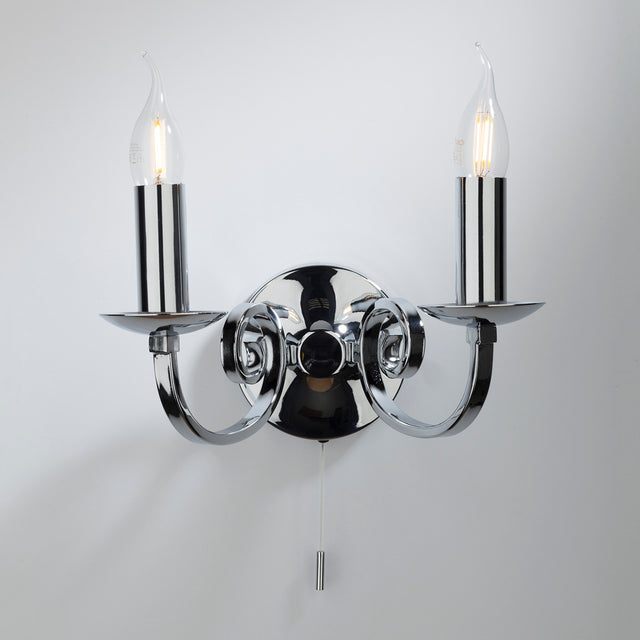 Murray 2 Light Wall Light Polished Chrome