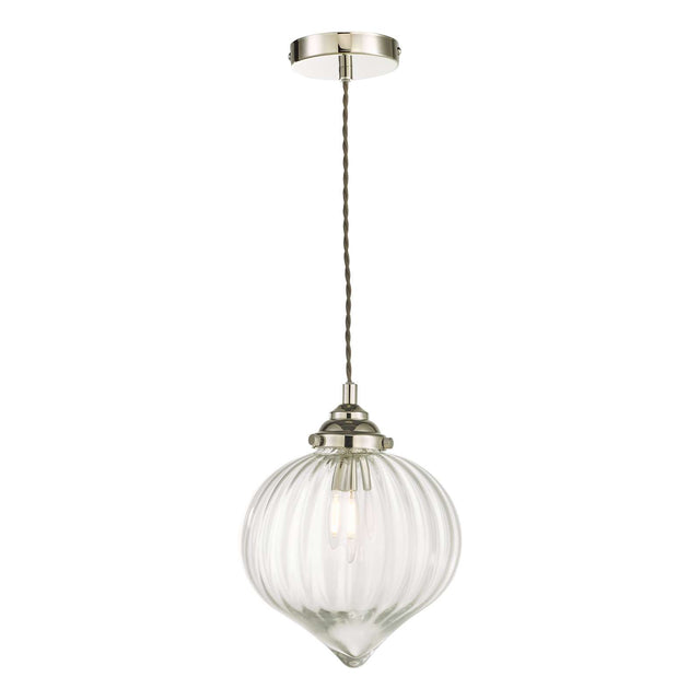 Mya Pendant Polished Nickel Glass