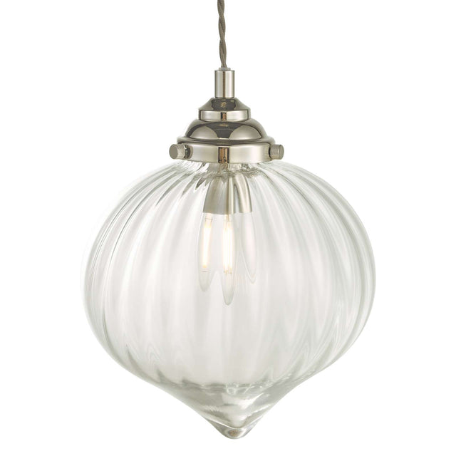 Mya Pendant Polished Nickel Glass