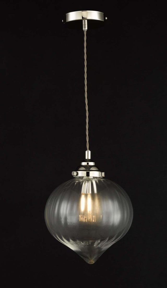 Mya Pendant Polished Nickel Glass