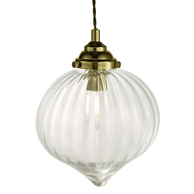 Mya Pendant Antique Brass Glass