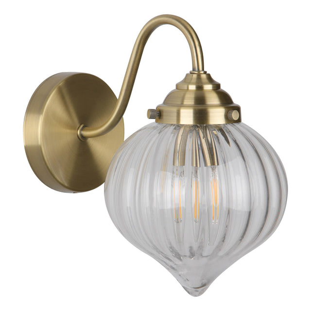 Mya Wall Light Antique Brass and Glass