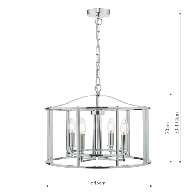 Myka 4 Light Pendant Polished Chrome