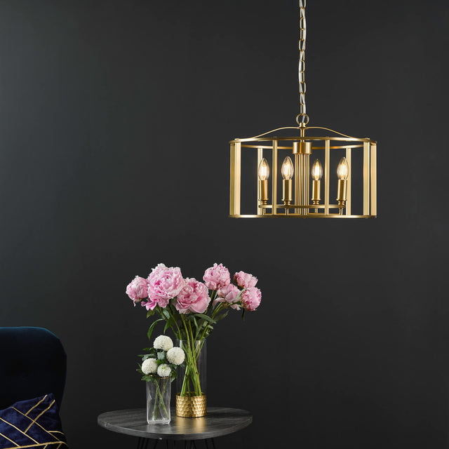 Myka 4 Light Pendant Brushed Bronze