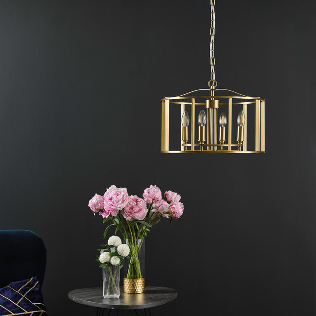 Myka 4 Light Pendant Brushed Bronze