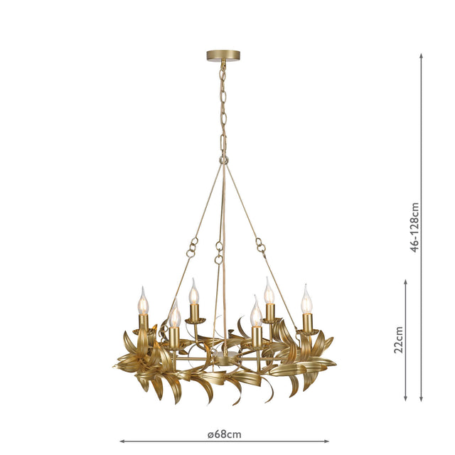 Nadria 6 Light Pendant Satin Gold